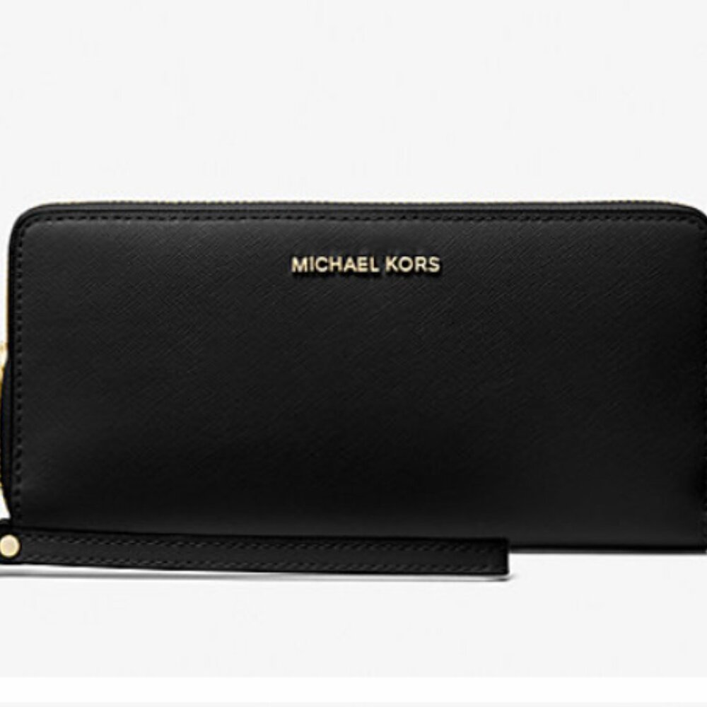 Small Saffiano Leather Continental Wallet